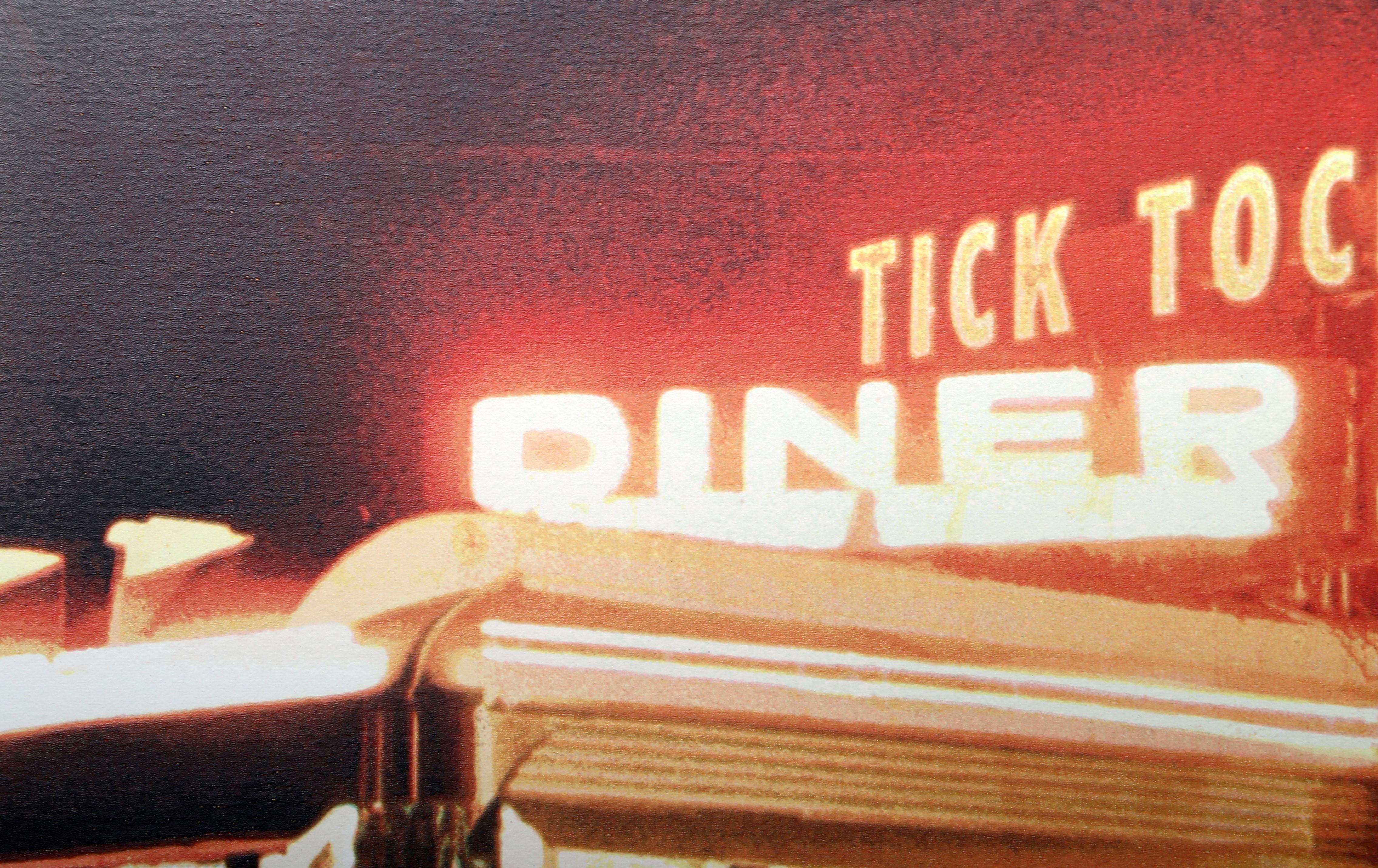 Diner Tick Tock, sérigraphie photoréaliste de John Baeder en vente 1