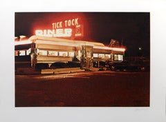 Vintage Tick Tock Diner, Photorealist Silkscreen by John Baeder