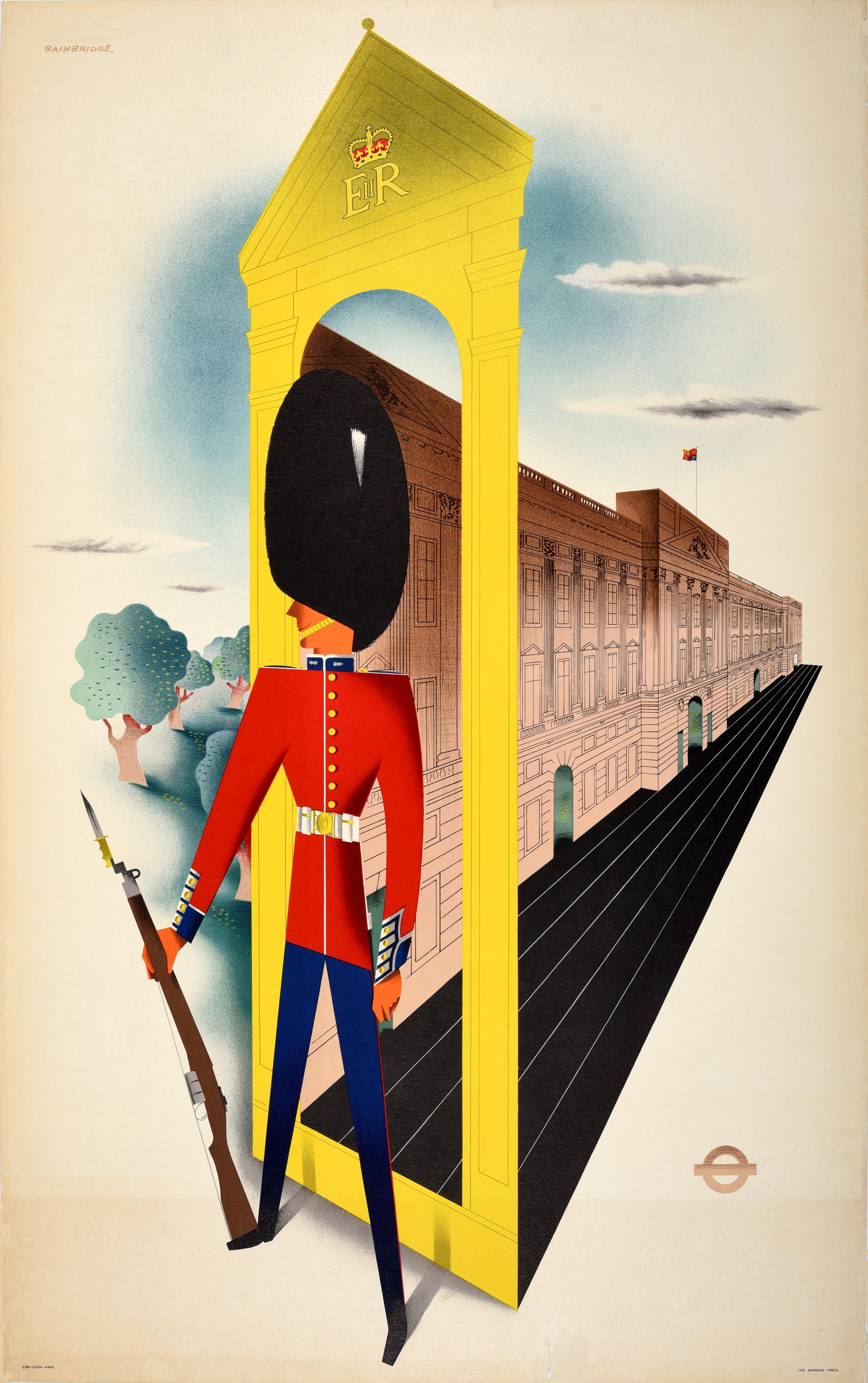 John Bainbridge Print - Original Vintage London Transport Poster Royal Guard Buckingham Palace Design