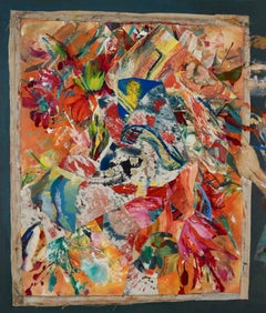 "Abstracción", Contemporáneo, Mujer, Hombre, Vibrante, Collage, Pintura Acrílica