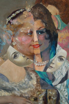 "Retrato imaginario de la emperatriz María Teresa", contemporáneo, acrílico, collage