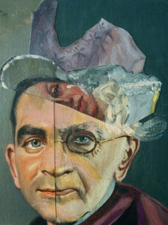"Lifelong Priorities of a Priest", Contemporary, Collage, Mixed Media Painting