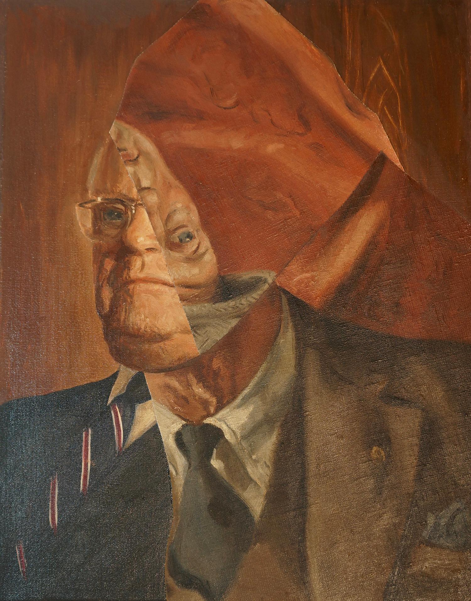 "The Retirement of the Old Fisherman", contemporary, mixed media painting