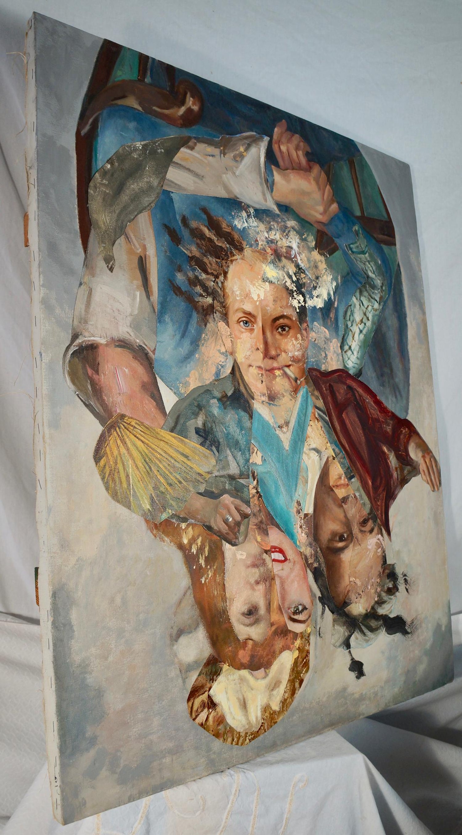 John Baker Young Son With His Parents John Baker Acrylic