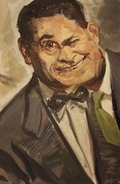 Acrylic Painting on Canvas, Surrealist Portrait, Signed, "A Broad Grin"