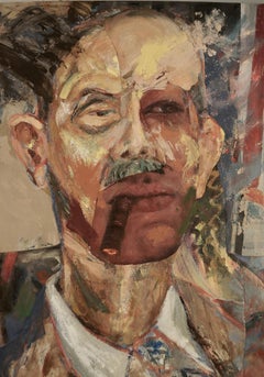 "Segretario di Gabinetto nel suo ufficio", Surrealista, Ritratto, Pittura acrilica