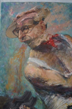 "Domestic Dispute", Contemporary, Collage, Frau, Mann, blau, rot, Mischtechnik