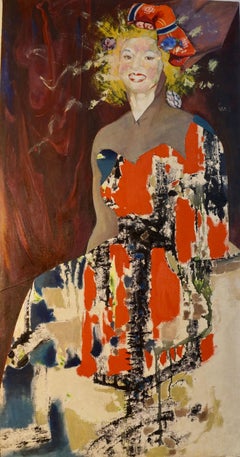 "Dressing the Sewing Dummy", Surrealist, Collage, Acrylic Painting, 2018