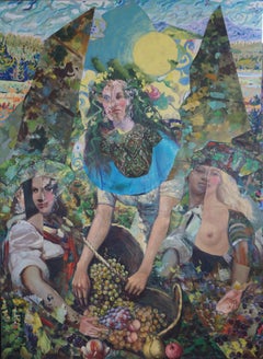 "Harvest", Contemporary, Figure, Woods, Collage, Acrylic, Mixed Media, 2019