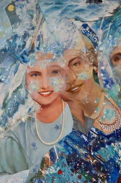 "In the Sea", Contemporary, Ocean, Men, Woman, Acrylic, Mixed Media Painting