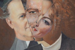 "Trastorno de Personalidad Múltiple", retrato, collage, pintura negra, técnica mixta