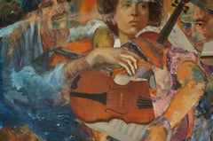 "Music Makers", Contemporáneo, Figuras, Marrón, Collage, Pintura acrílica, 2023