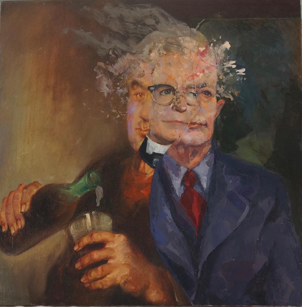 Old Drinker - Painting by John Baker