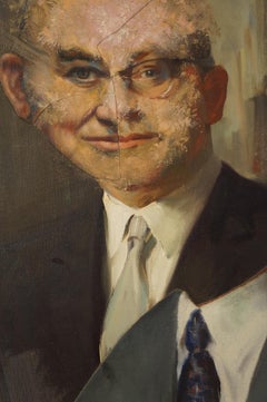 "The Greatest Possible Success", Portrait, Man, Collage, Acrylic Painting