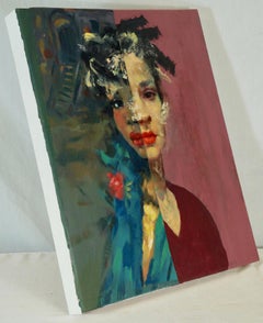 "Mélancolie urbaine : Un portrait imaginaire", AM Contemporary, Blues, Peinture acrylique
