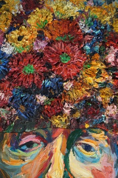 "Joven con un ramo de sus propios pensamientos", Collage, Pintura acrílica, 2005