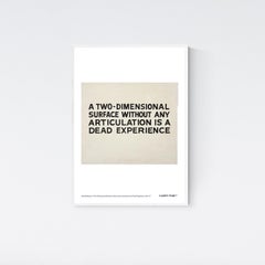 'A two-dimensional surface without any articulation is a dead experience' poster