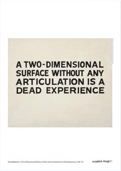 'A two-dimensional surface without any articulation is a dead experience' poster