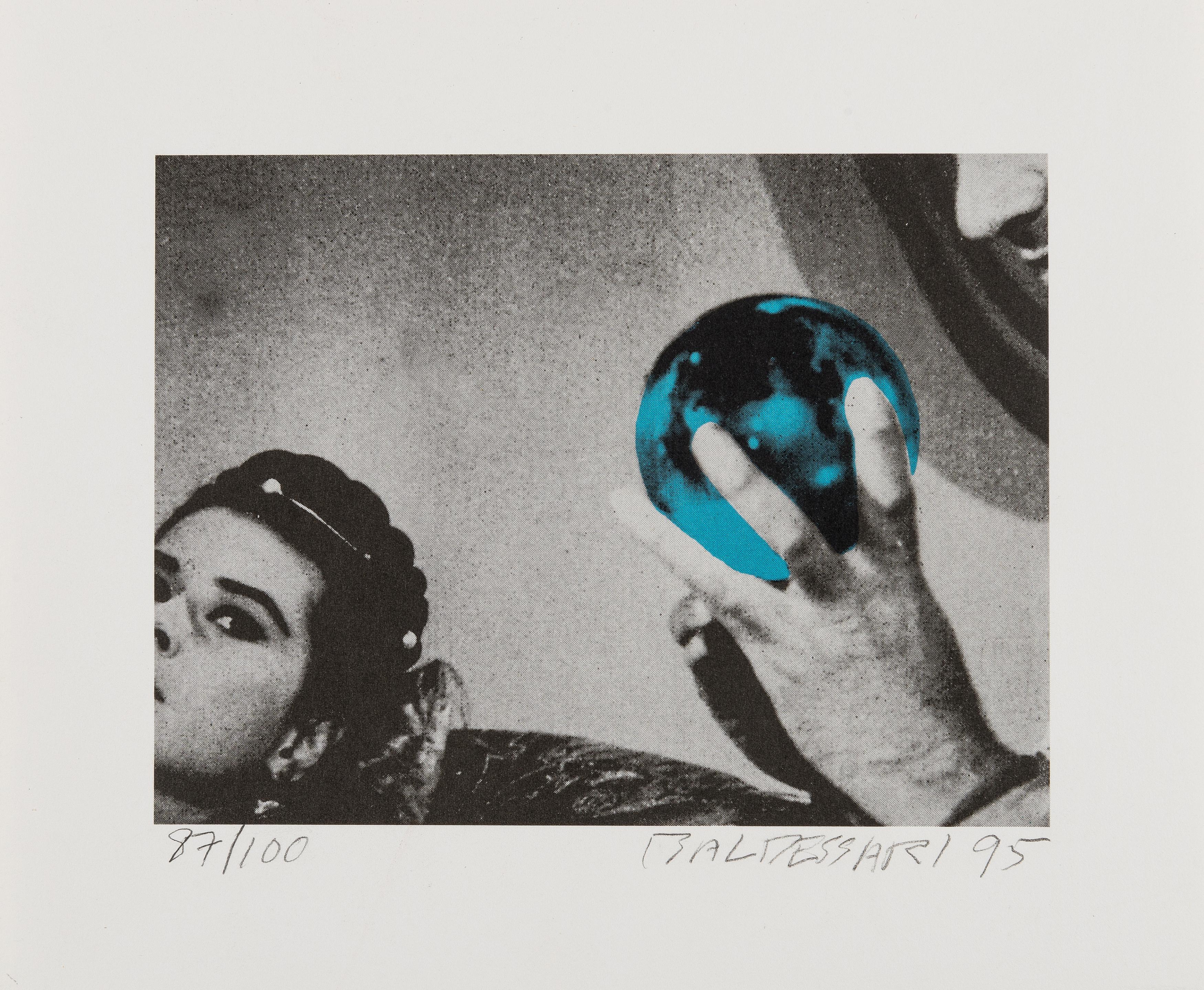 Fate: Blue [Woman with Man Gazing at Sphere] -- Offset Lithograph by Baldessari