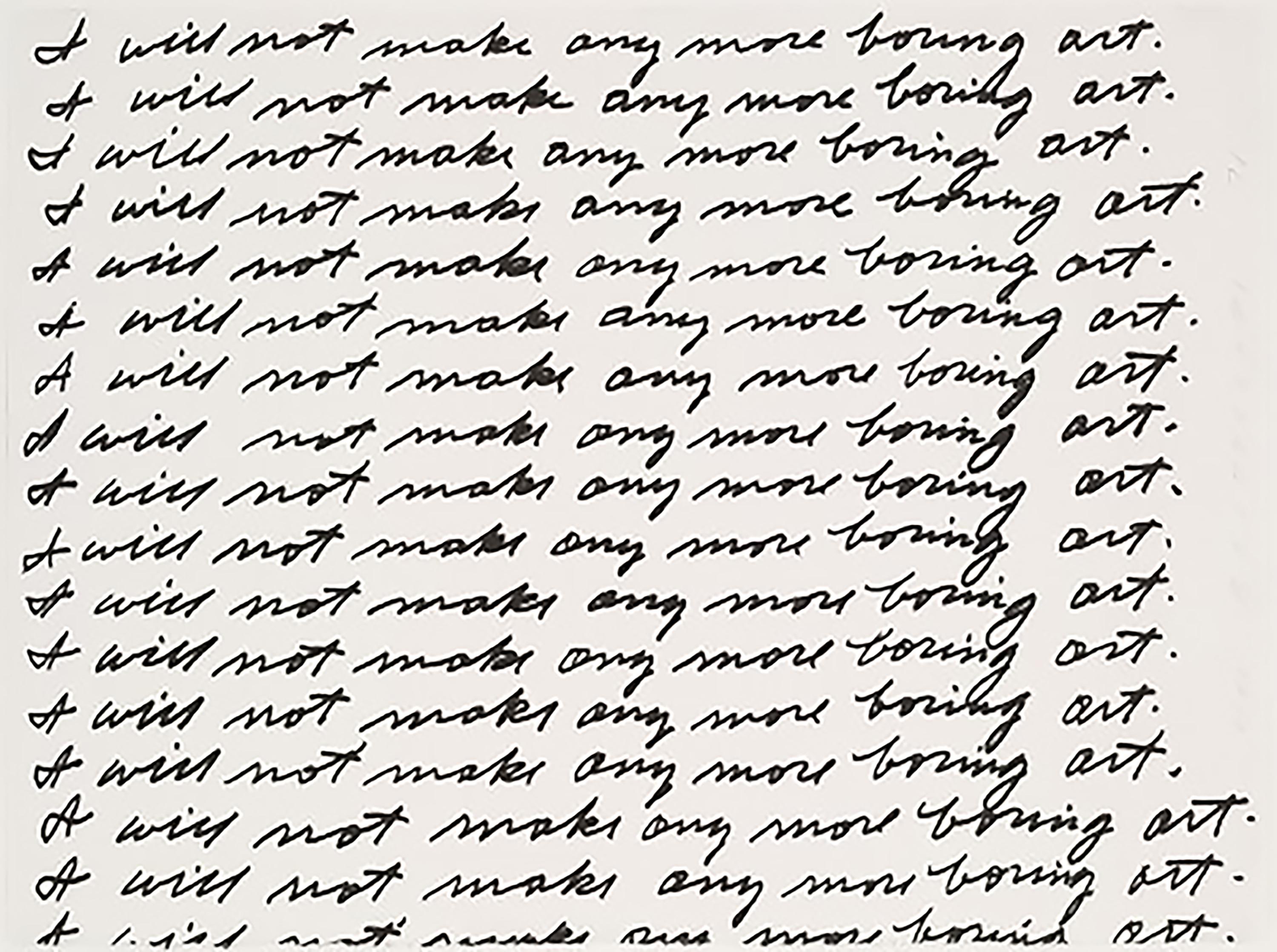 I Will Not Make Any More Boring Art - Print by John Baldessari