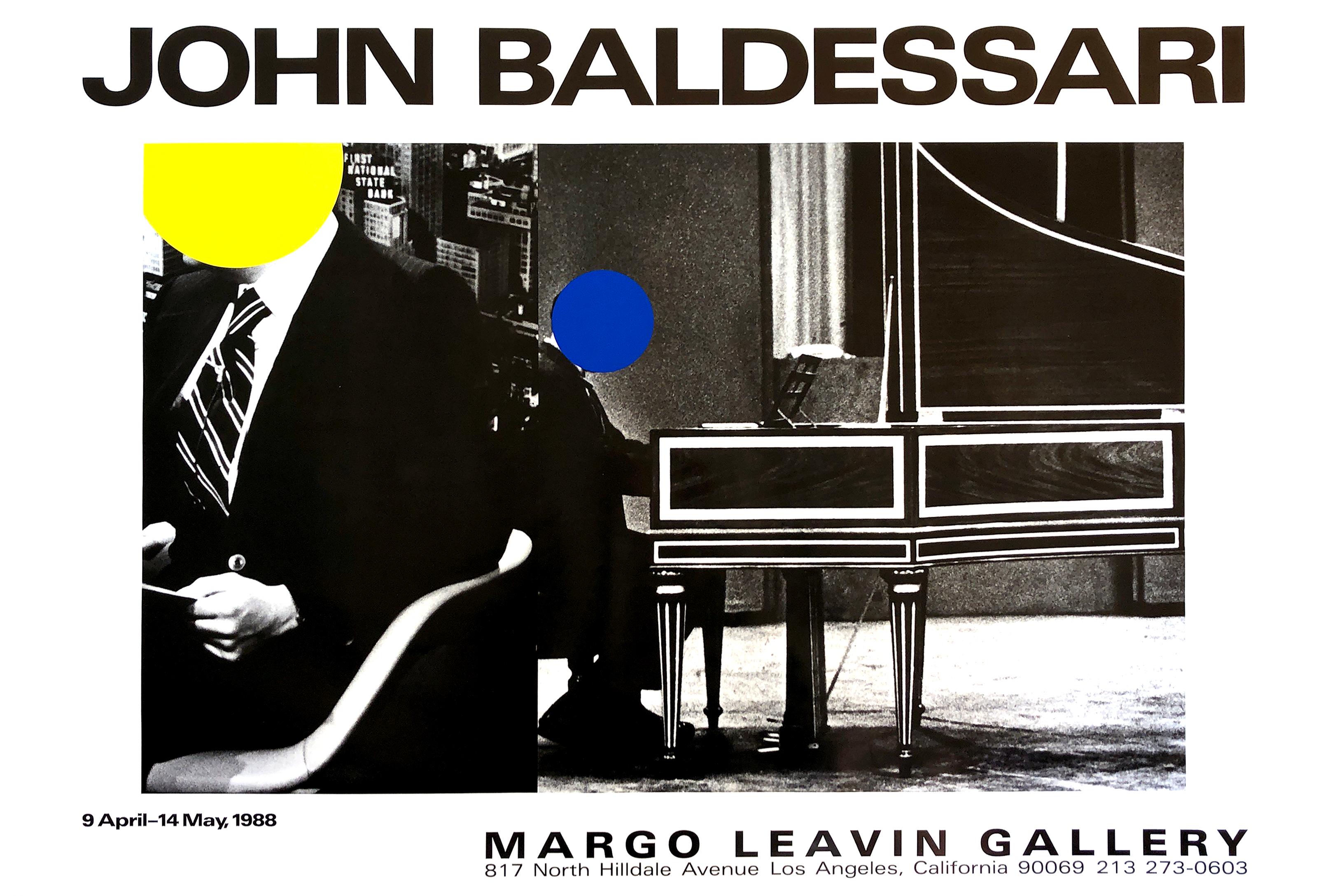 Exhibition poster from "John Baldessari" exhibition at Margo Leavin Gallery in 1988:

John Baldessari
"John Baldessari"
Margo Leavin Gallery, Los Angeles, 1988
Exhibition poster
27 x 40 inches
Unsigned