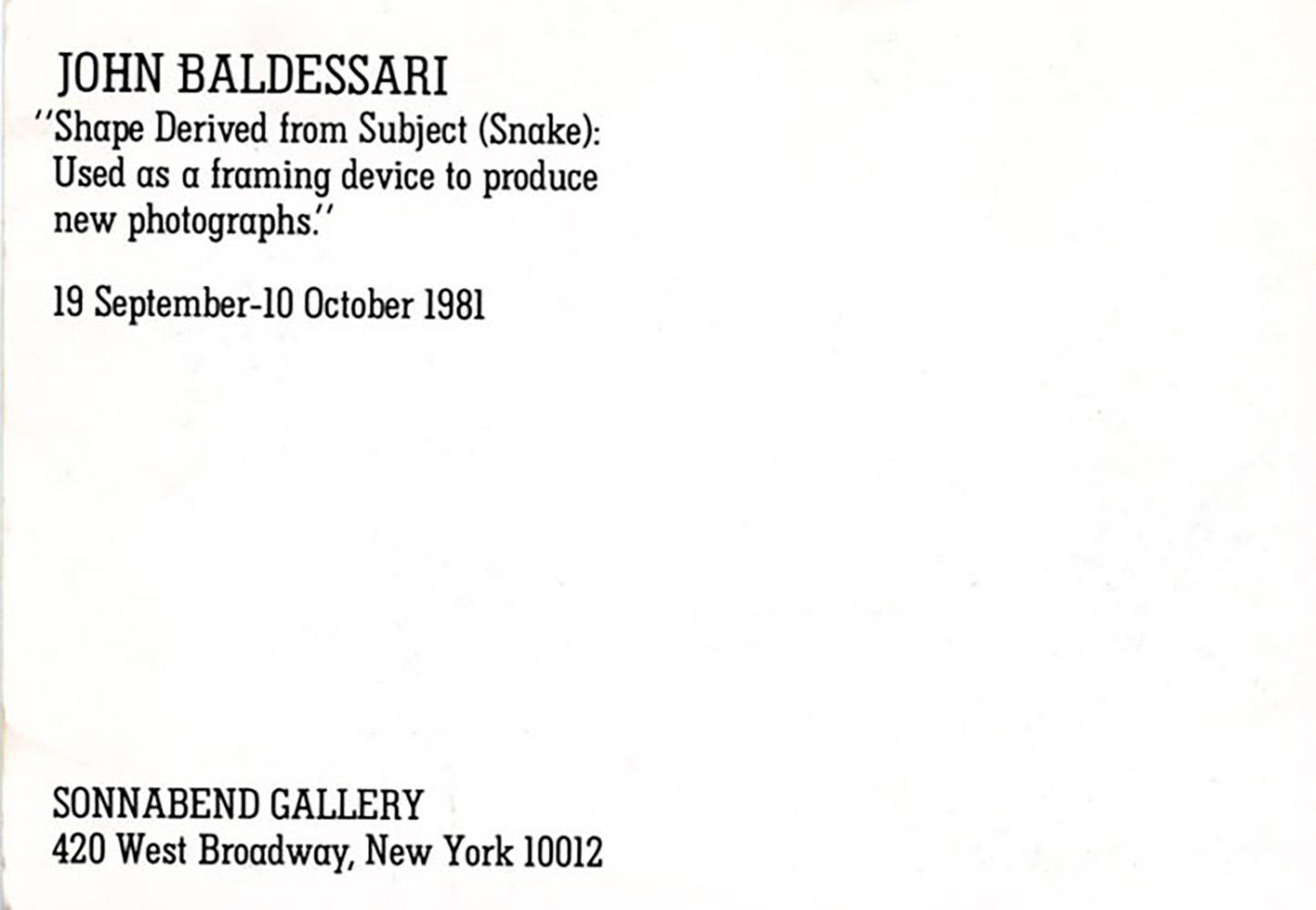 John Baldessari Sonnabend Galerie 1981 (Ankündigung) im Angebot 2