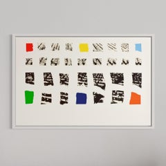 John Baldessari, Zwei Assemblagen (mit R, O, Y, G, B, V. Undurchsichtig) – signierter Druck