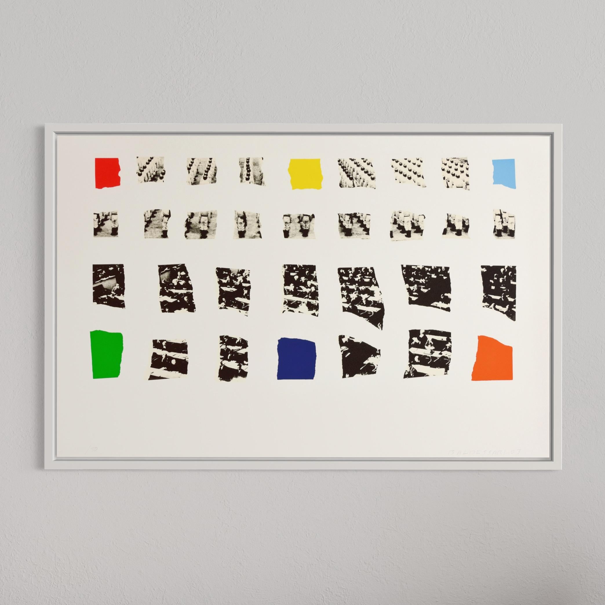 John Baldessari, Due assemblaggi (con R, O, Y, G, B, V opachi) - Stampa firmata