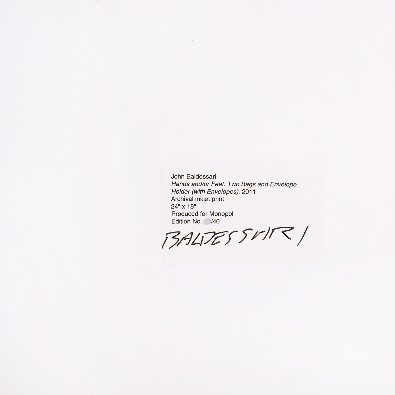 John Baldessari, Two Bags and Envelope Holder - Conceptual Art, Signed Print 1