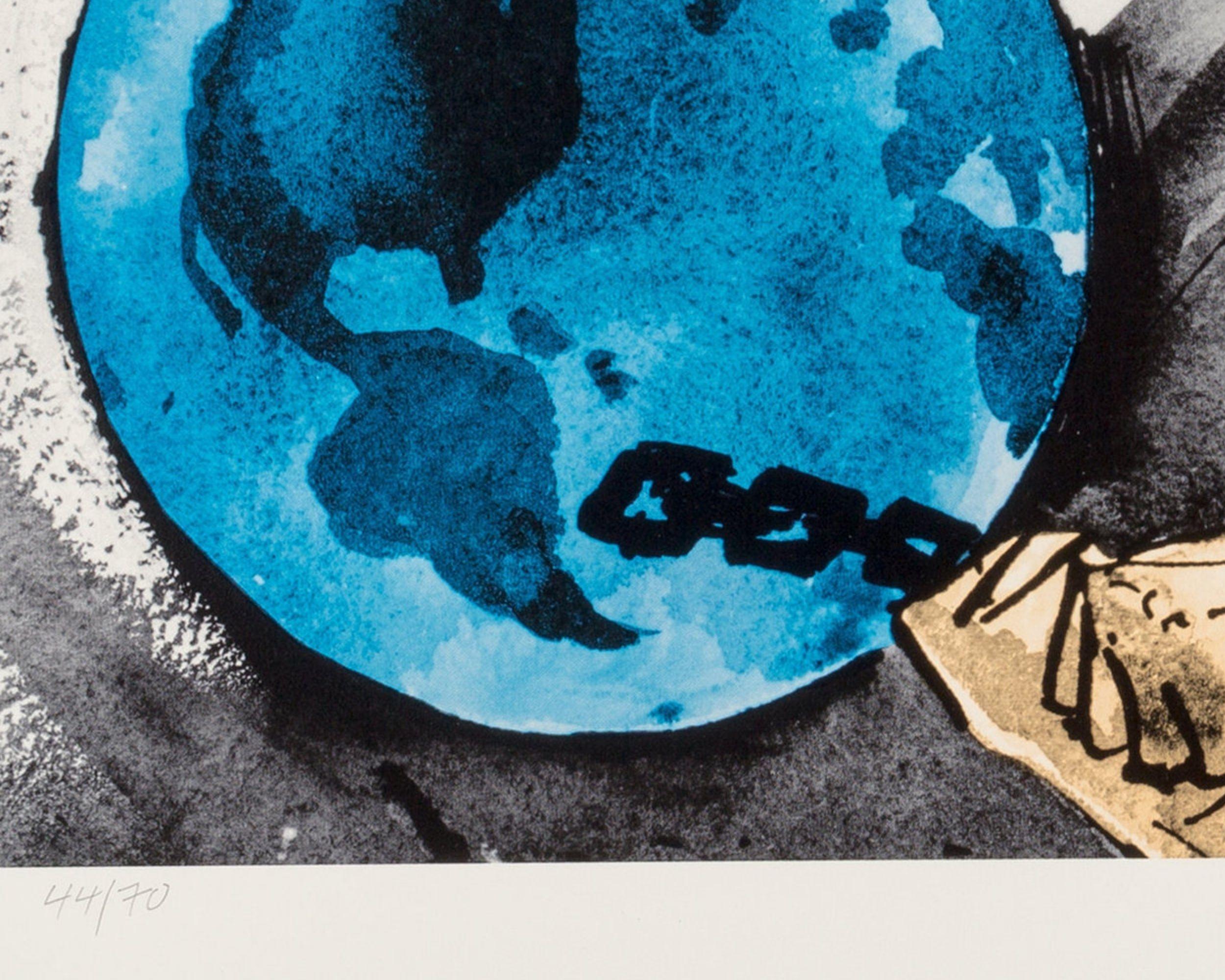 Des sourcils relevés / Des têtes tournées / Figure avec globe - Imprimé Baldessari - Contemporain Print par John Baldessari