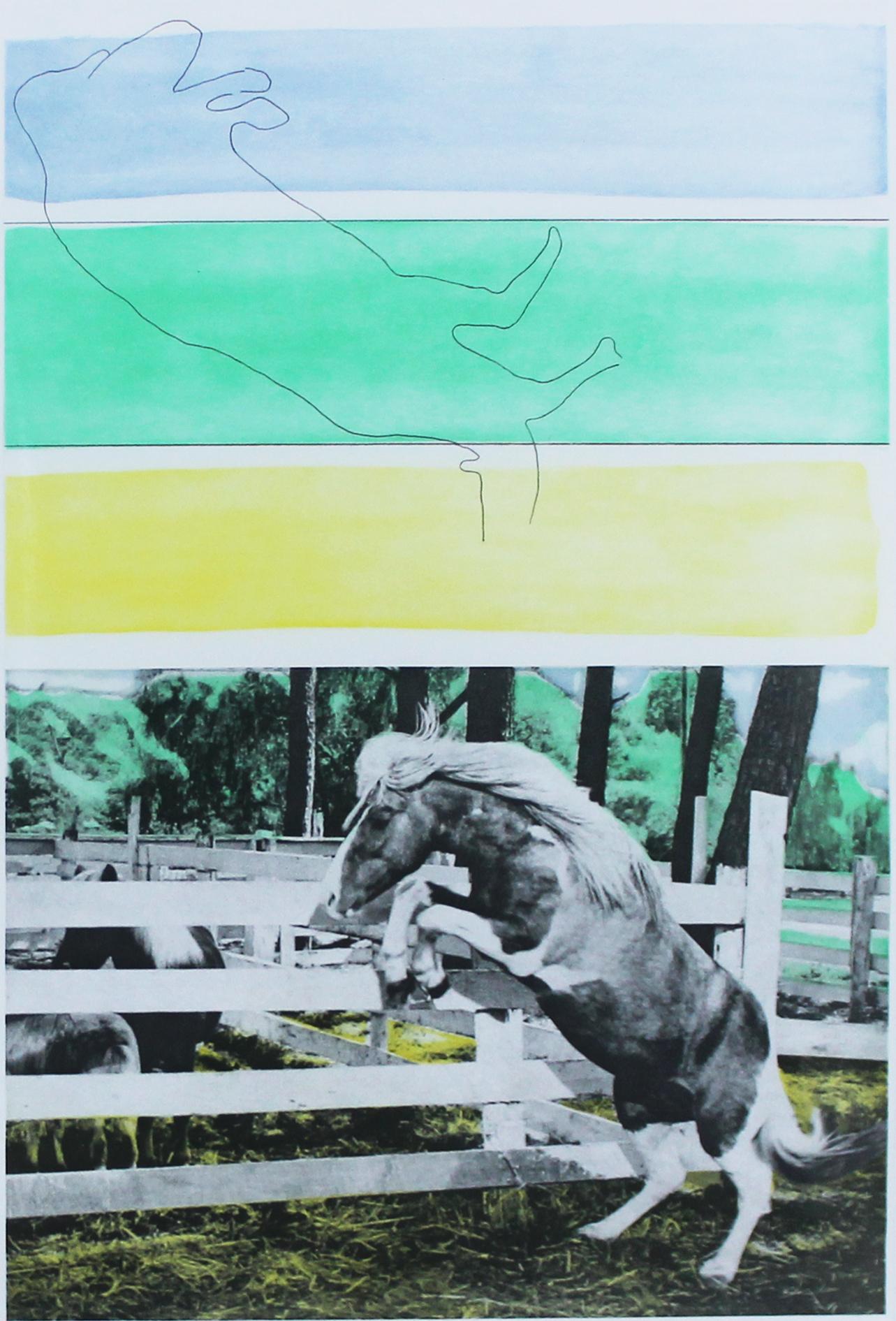 Animal Print John Baldessari - Trois couleurs (avec cheval ascendant)