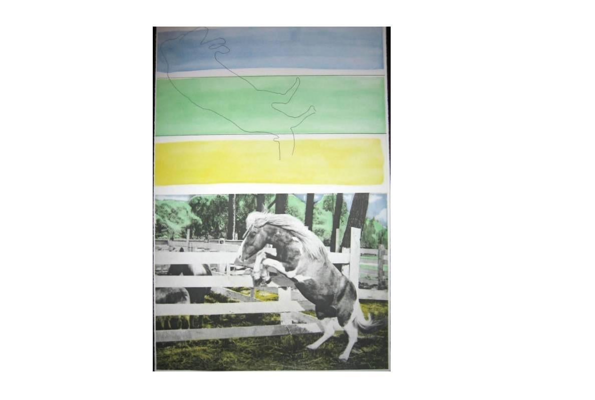 John Baldessari Abstract Print - Three Colors (with Horse Ascending) from the Hegel's Cellar portfolio