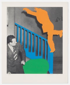 Two Figures: One Leaping, One Reacting