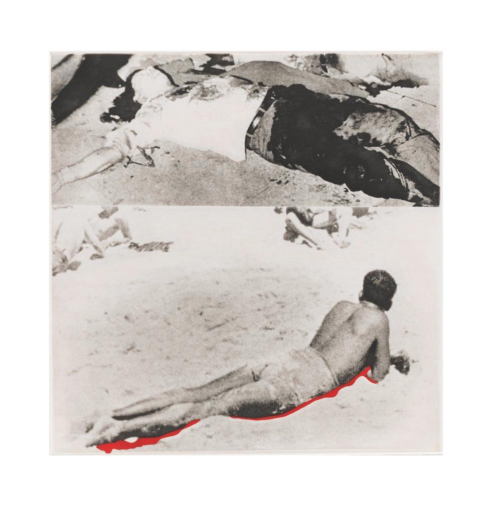 John Baldessari Figurative Print – Zwei Figuren (eine mit Schatten)