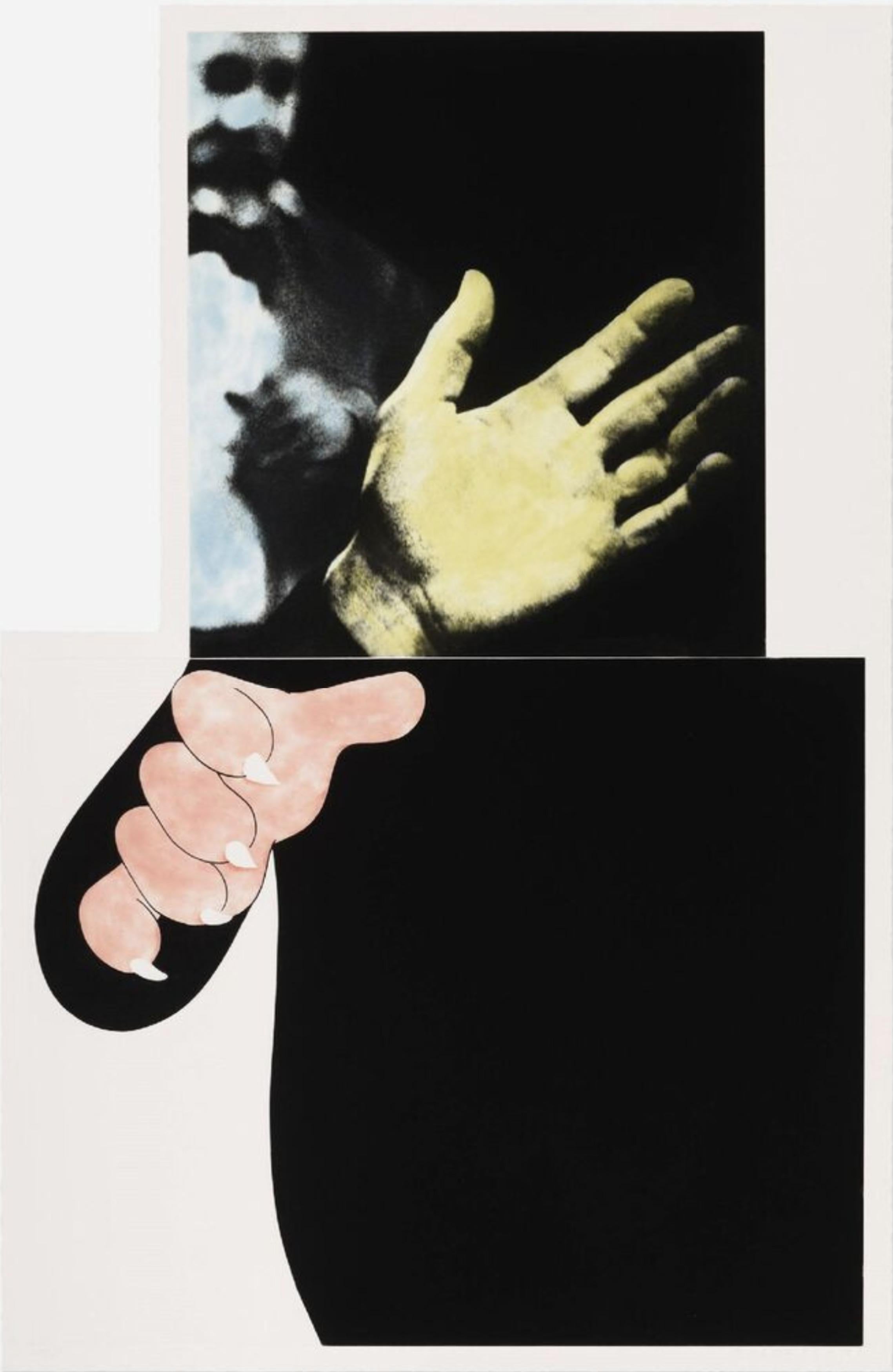 Deux mains (avec figure distante) - Print de John Baldessari