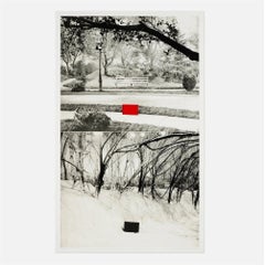 Two Sets (One with Bench), 1990 Photogravure Aquatint by John Baldessari