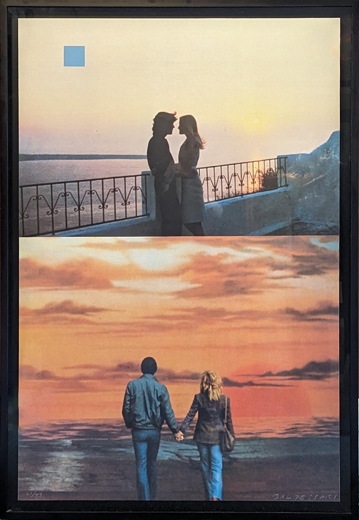 Deux couchers de soleil (dont un avec une lune bleue carrée), 1994
Sérigraphie
48 x 32 pouces
Edition de 49
