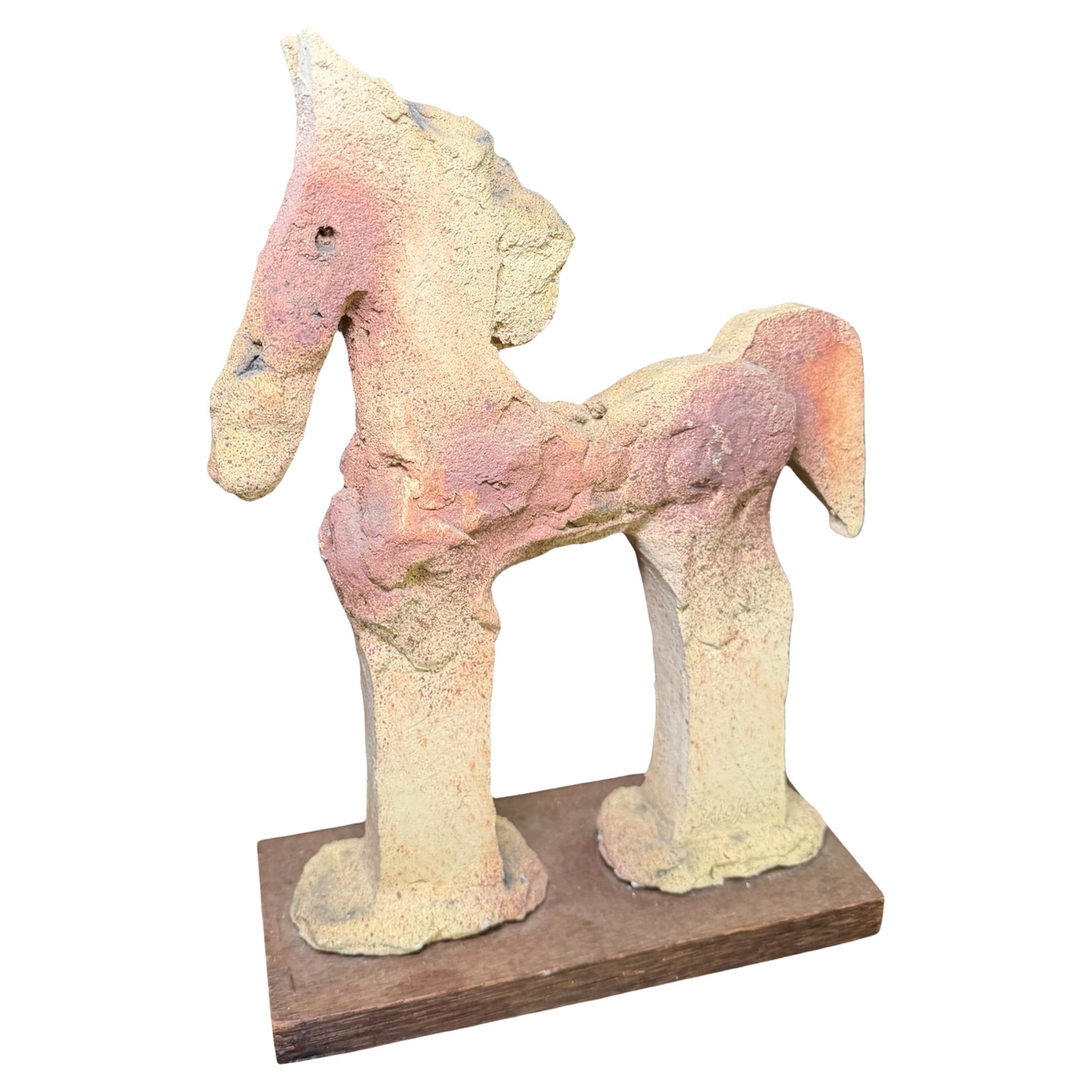John Balossi Ceramic Sculpture Of A Horse For Sale at 1stDibs