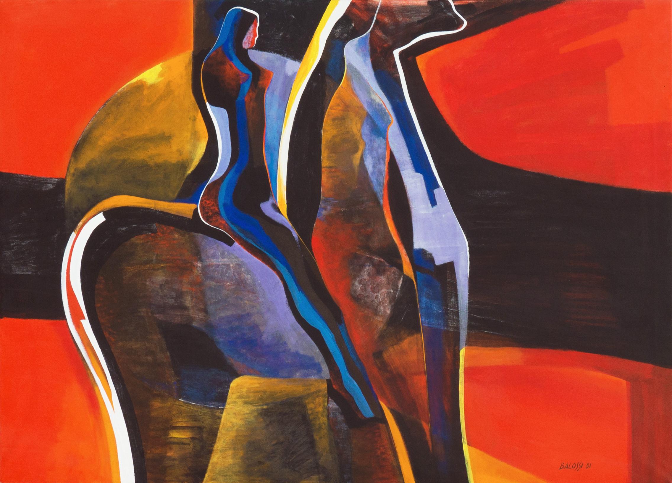 John Balossi Figurative Painting - 'Spirit Rider, Red Sky', Paris, NYMoMA, Columbia, Museo de Arte de Puerto Rico