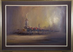 John Bampfield (b.1947) - Contemporary Oil, Queen's Guard At Victoria Memorial