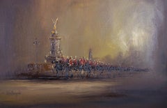 John Bampfield (b.1947) - Contemporary Oil, Queen's Guard At Victoria Memorial