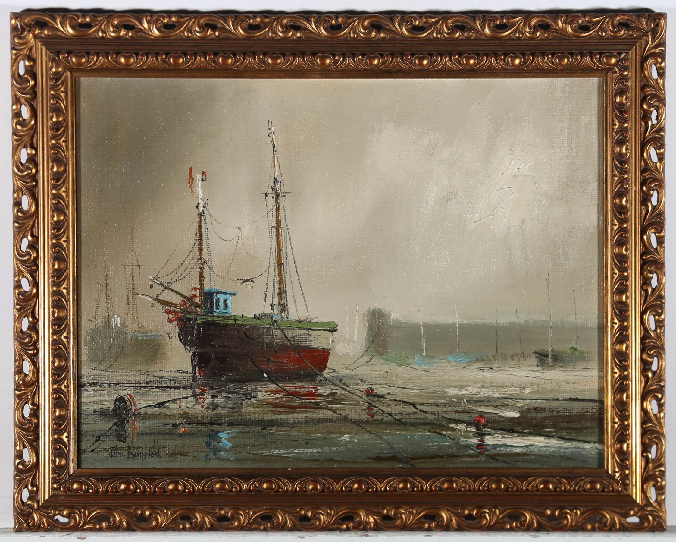 John Bampfield (nato nel 1947) - Olio contemporaneo incorniciato, Porto 2