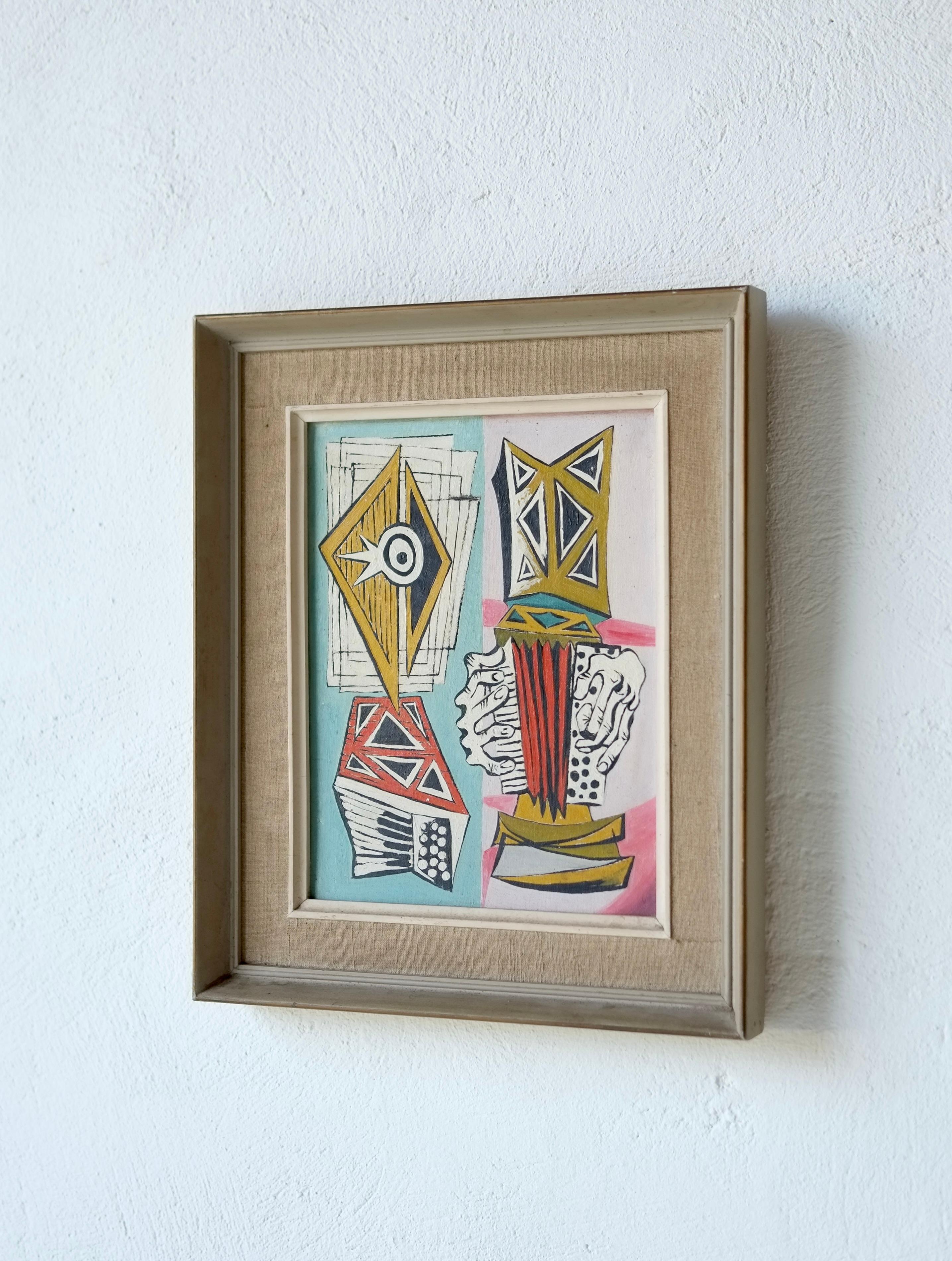 John Banting (britisch, 1902-1972), Ohne Titel, Öl auf Karton, 1960 (Mitte des 20. Jahrhunderts) im Angebot