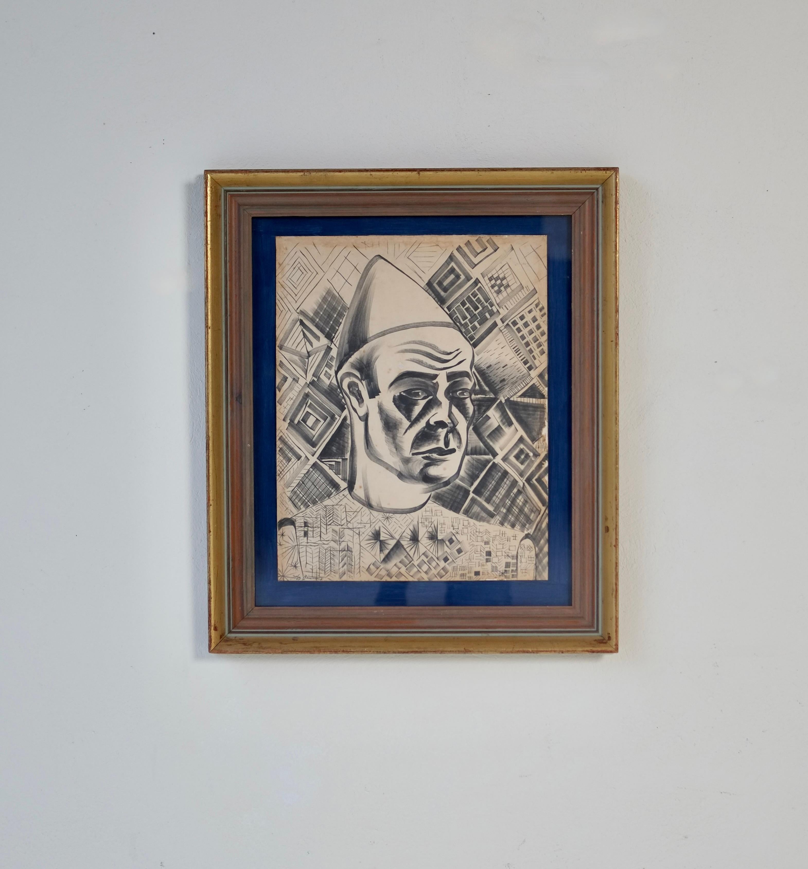 Obra a pluma y tinta titulada 