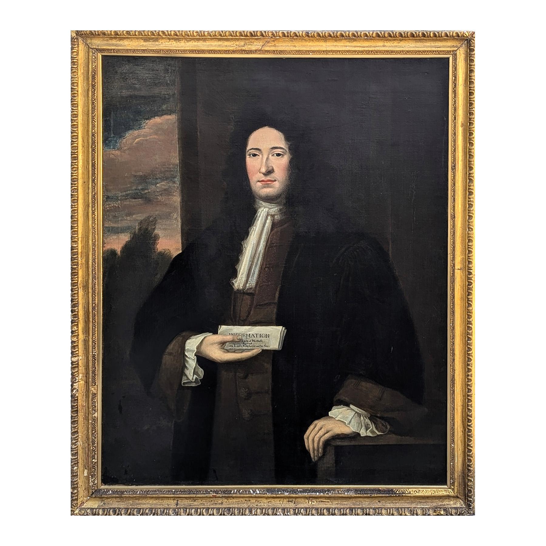 Retrato histórico antiguo que se cree que es del político escocés David Carnegie - Painting de John Baptist De Medina