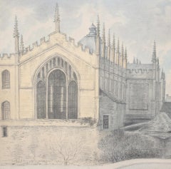 New College, View from the Master's Lodgings lithograph by John Malchair