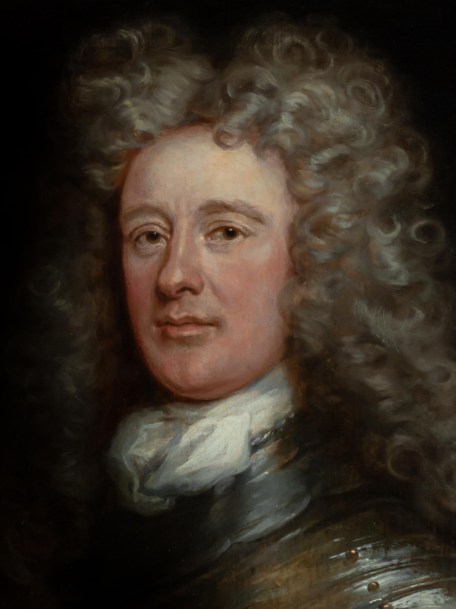 Ritratto di gentiluomo, David Erskine, 13° Laird of Dun, con indosso un'armatura c.1700 in vendita 3