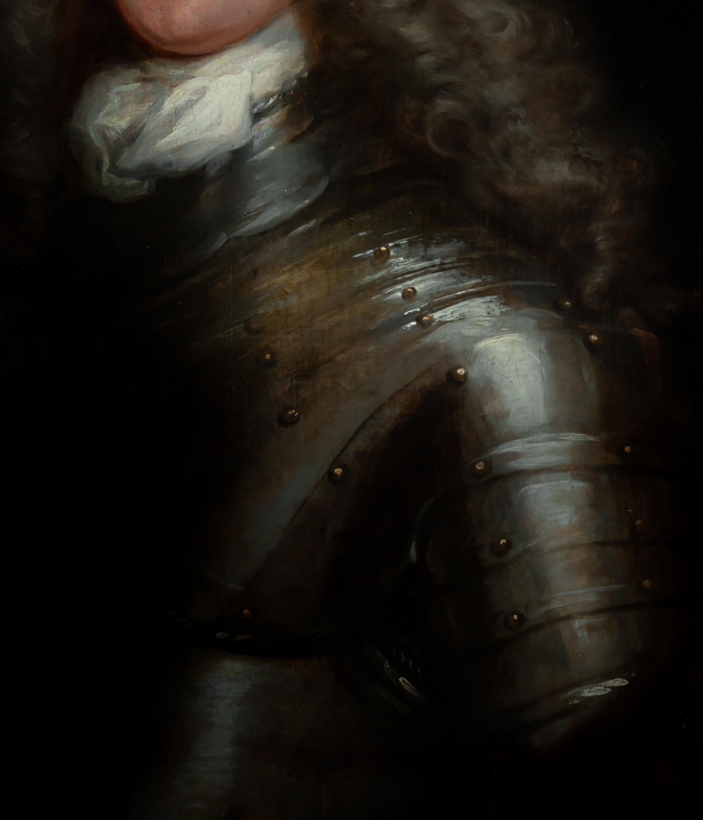 Ritratto di gentiluomo, David Erskine, 13° Laird of Dun, con indosso un'armatura c.1700 in vendita 4