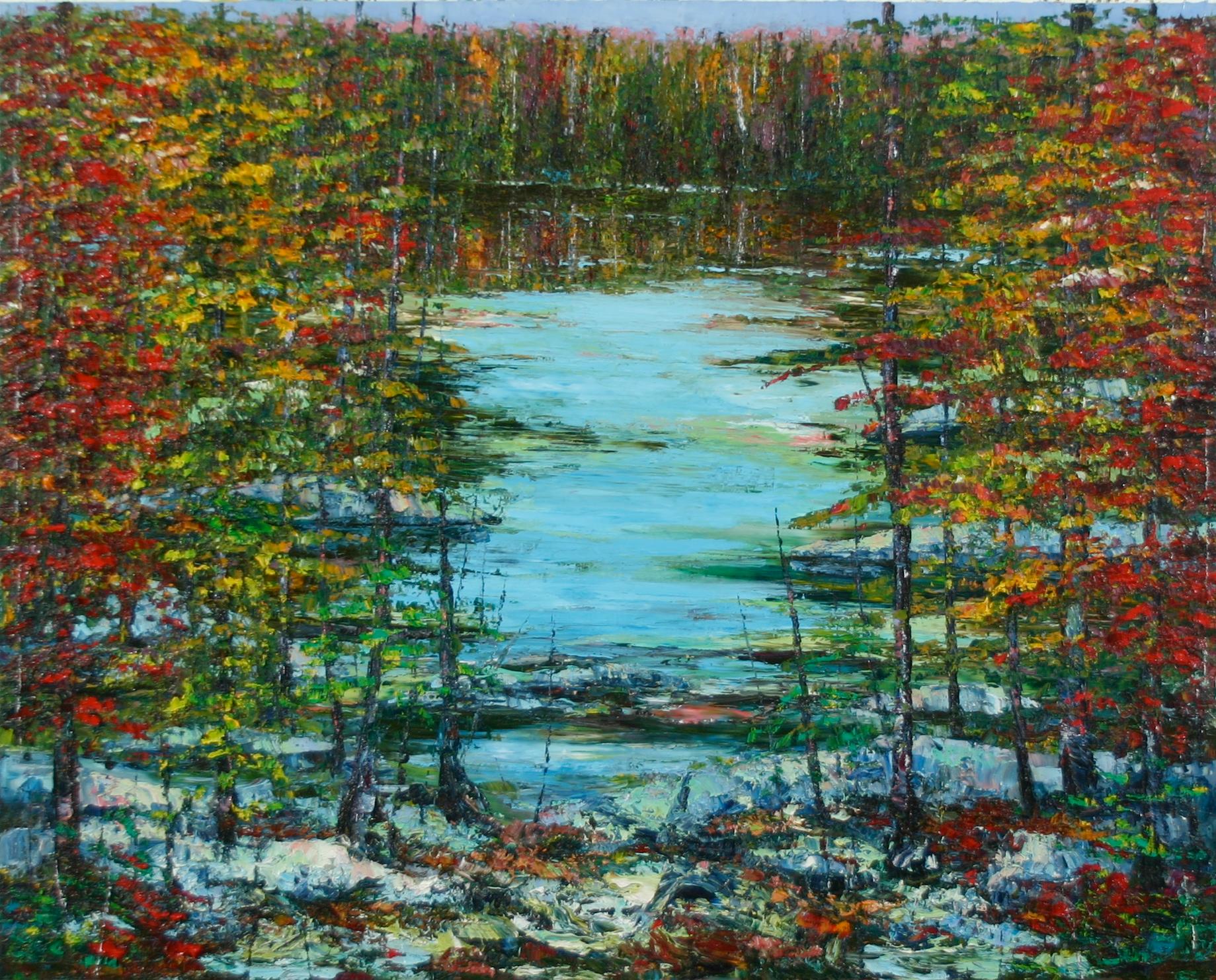 Abstract Painting di John Barkley - Percorso blu in