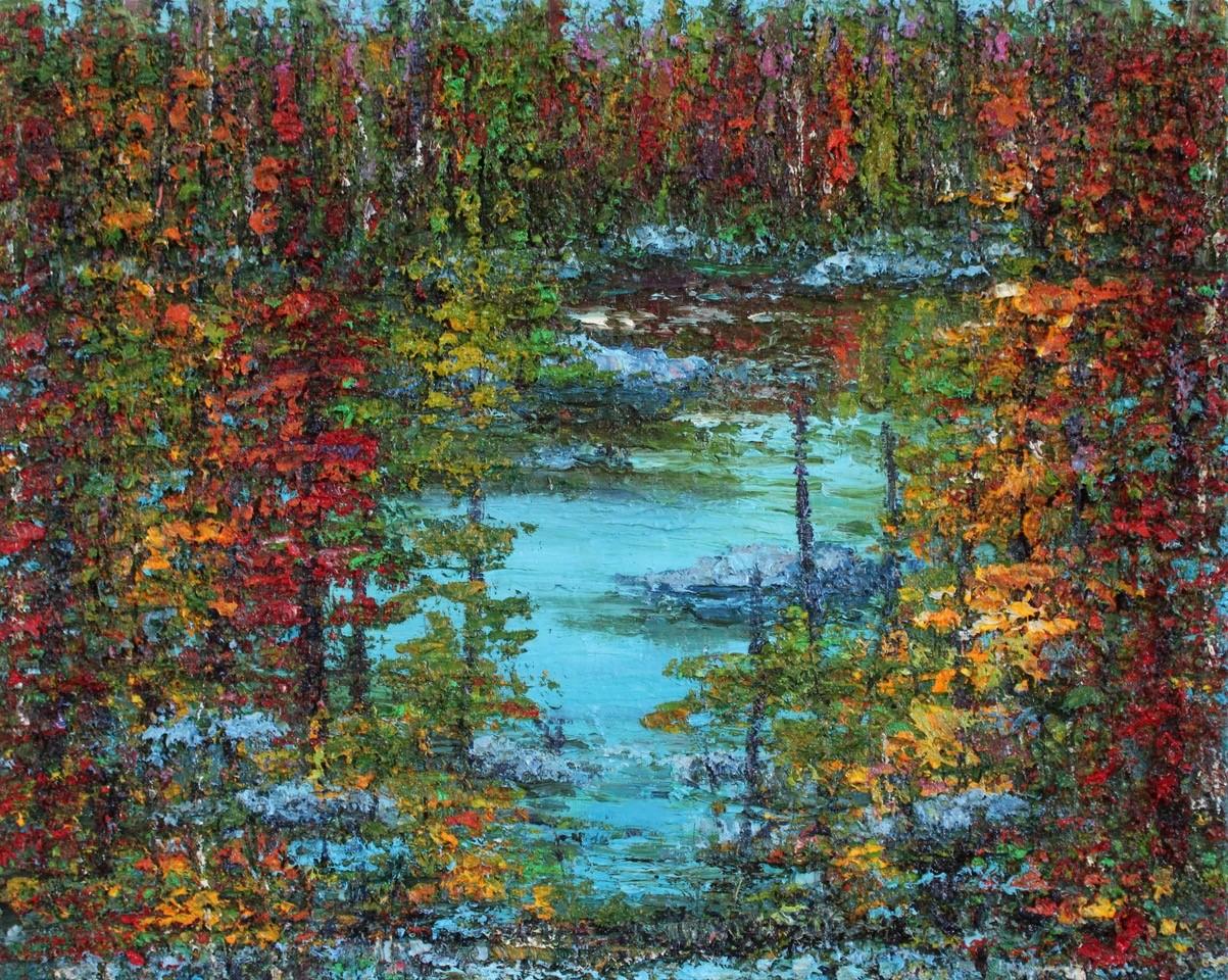 Coloured Inlet - Painting by John Barkley